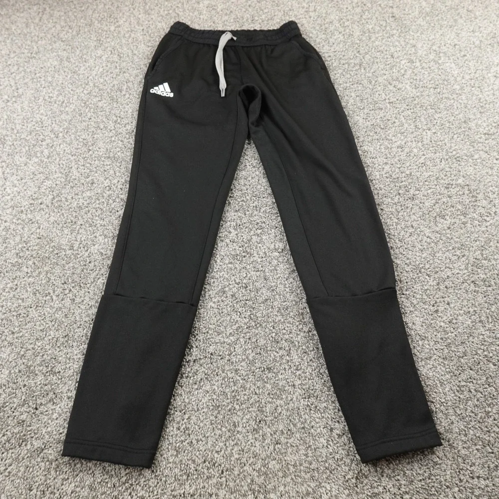 Adidas Pants Mens XS Black Track Warm Up Drawstring Jogger Sweatpants Gym Train‎